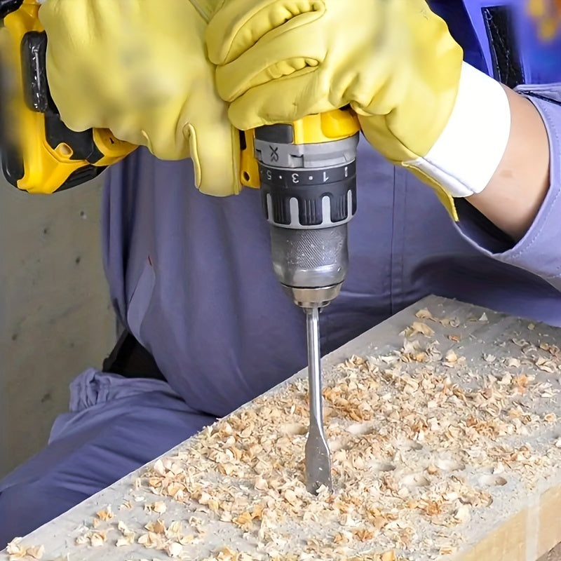 6-Piece Titanium-Coated Flat Drill Bit Set for Woodworking 10mm to 25mm