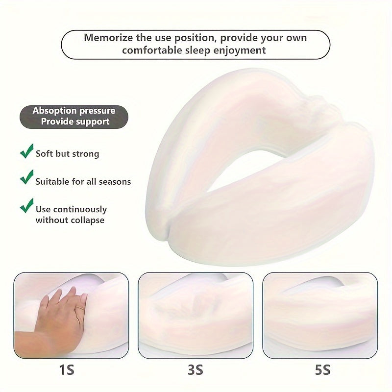 Memory Foam Neck Pillow for Travel Soft Support U-Shaped Cushion for Flights and Naps