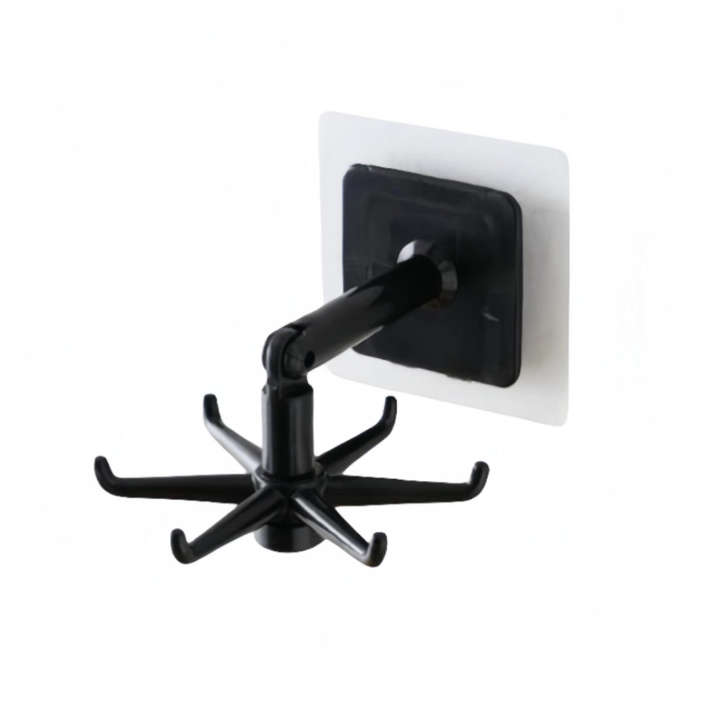 Kitchen Cutlery Rack with 6 Claw Hooks, Self-Adhesive Wall Hanger, Rotating