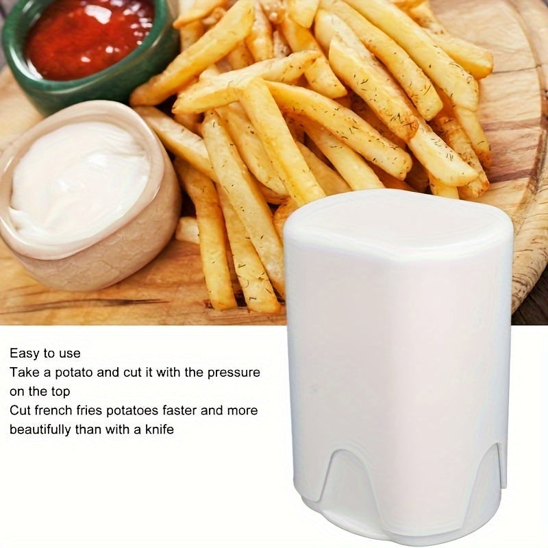 White French Fry Cutter with Lid 44 Grid Stainless Steel Potato Slicer Kitchen Gadget