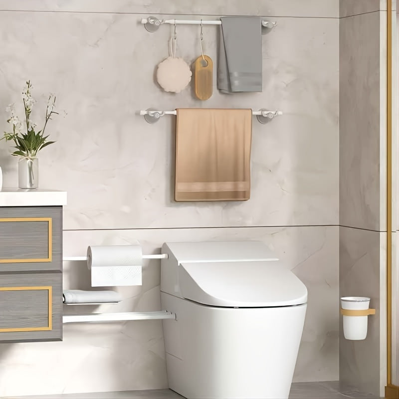 Adjustable Metal Curtain Rods Set with White Ends for Home Decor