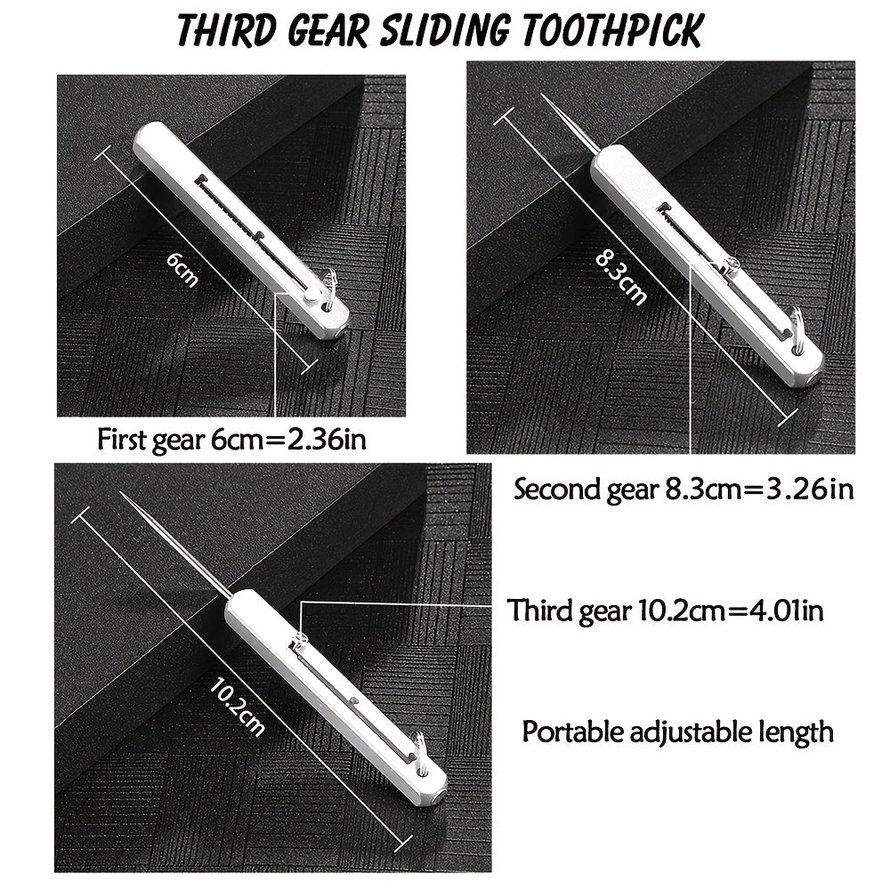 Portable Titanium Toothpick Keychain Stainless Steel Reusable Pocket Teeth For Travel