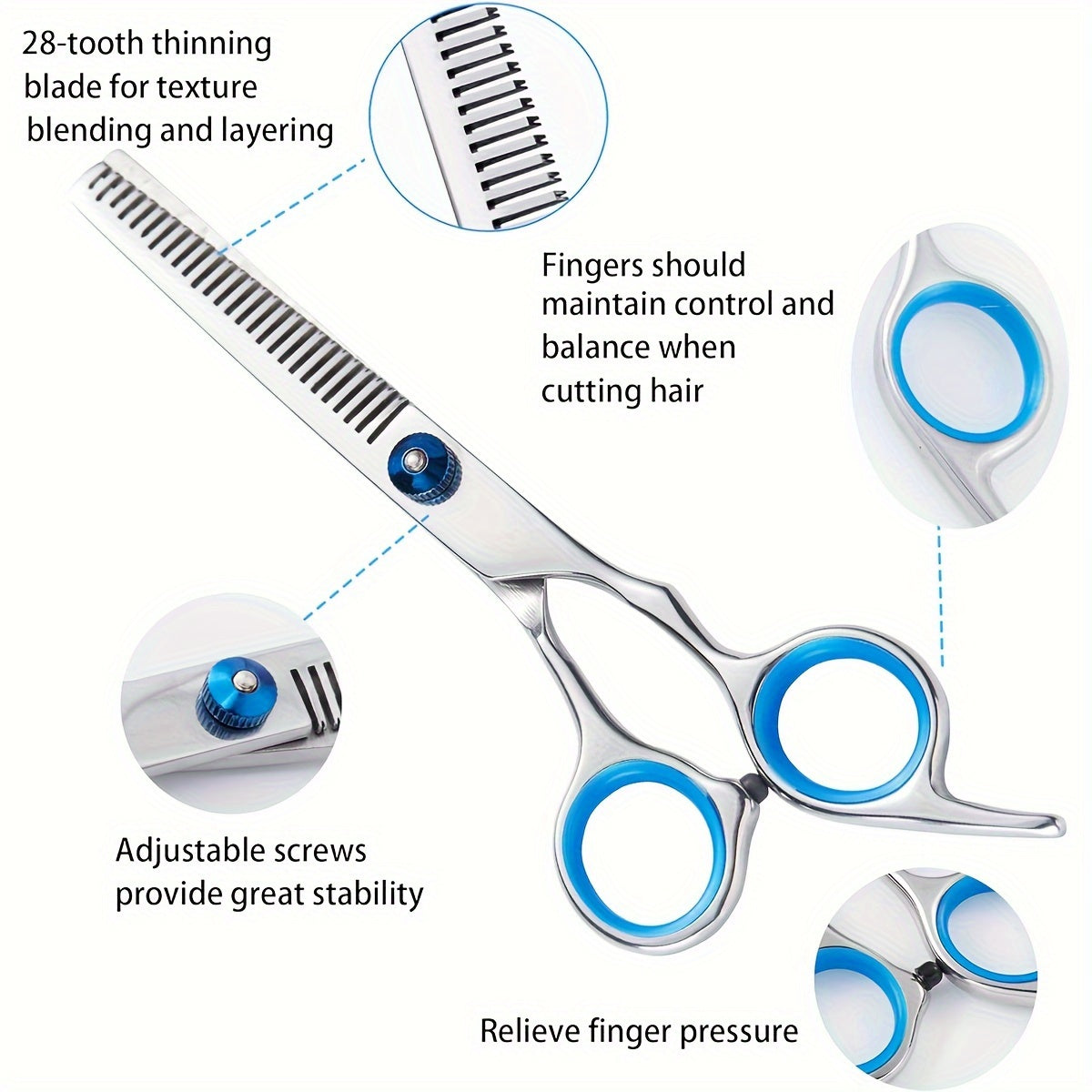 6-Piece Stainless Steel Pet Grooming Scissors Set for Dogs and Cats