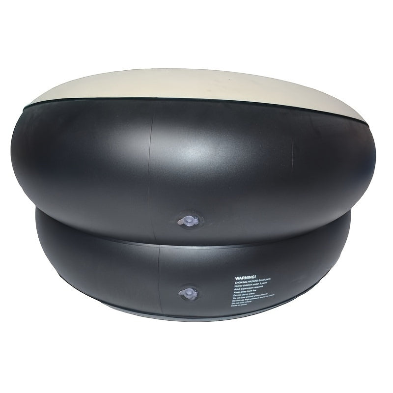 Sofá inflable gris clásico de PVC con flocking, duradero, cómodo y portátil