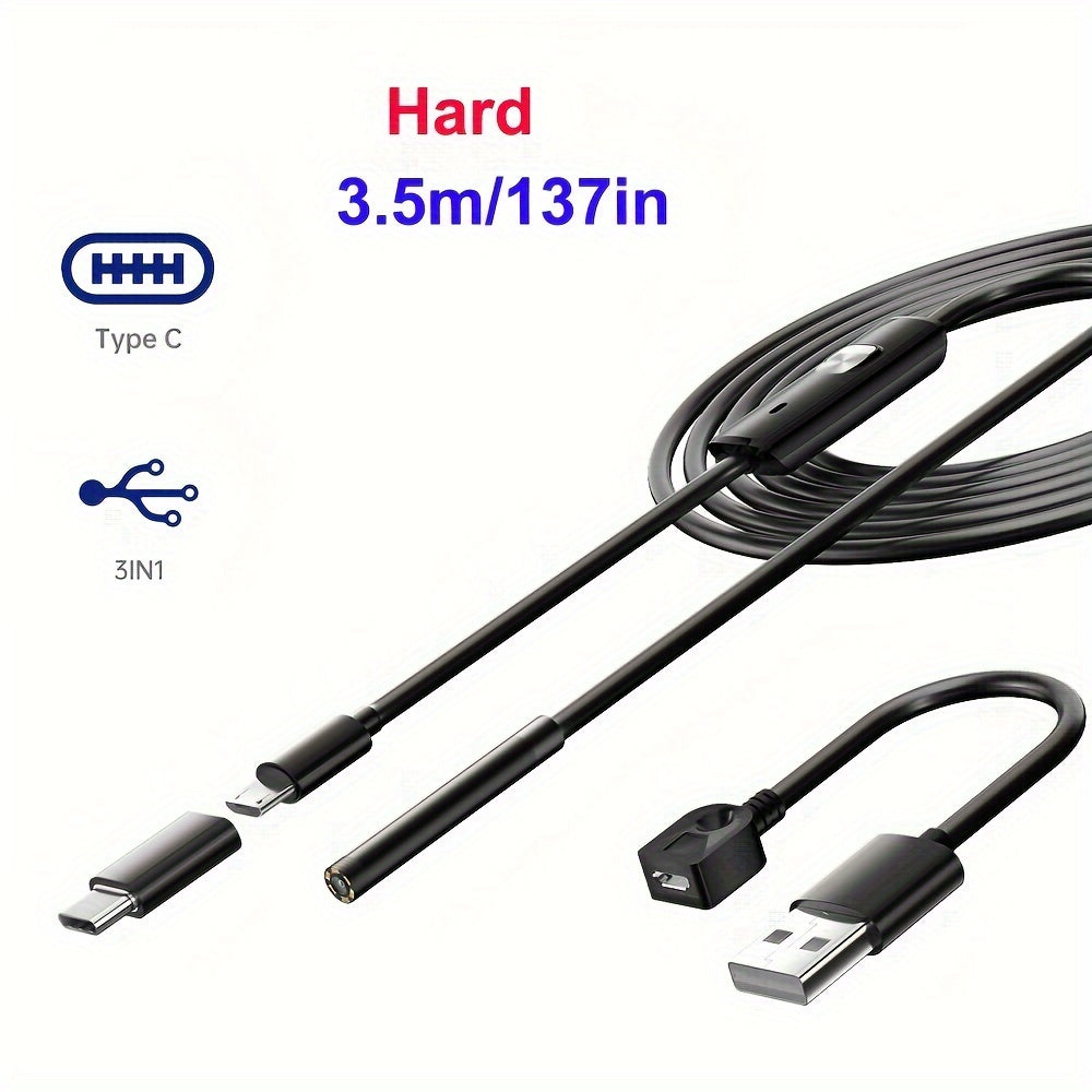 5.5mm Endoskop Kamera Type C Kabel bilan Android Windows Qurilmalari uchun 1m-10m Uzunlikda 480P Video Tekshiruvi