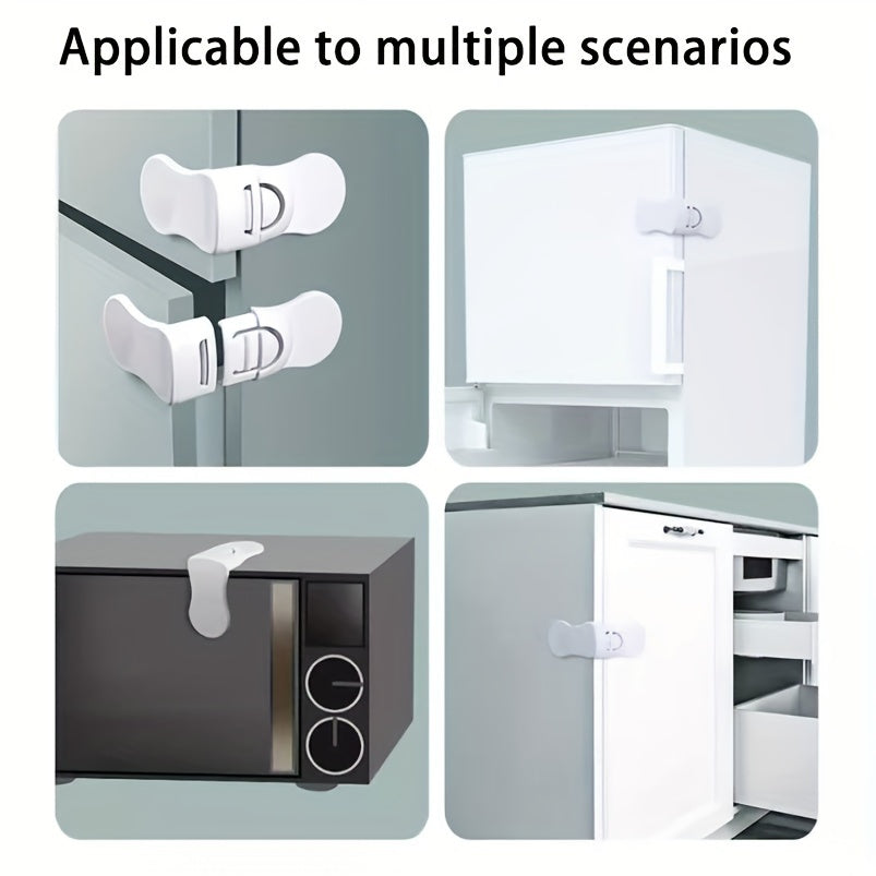 Childproof Cabinet Locks for Drawers and Refrigerators No-Phthalate Plastic Versatile Safety Locks