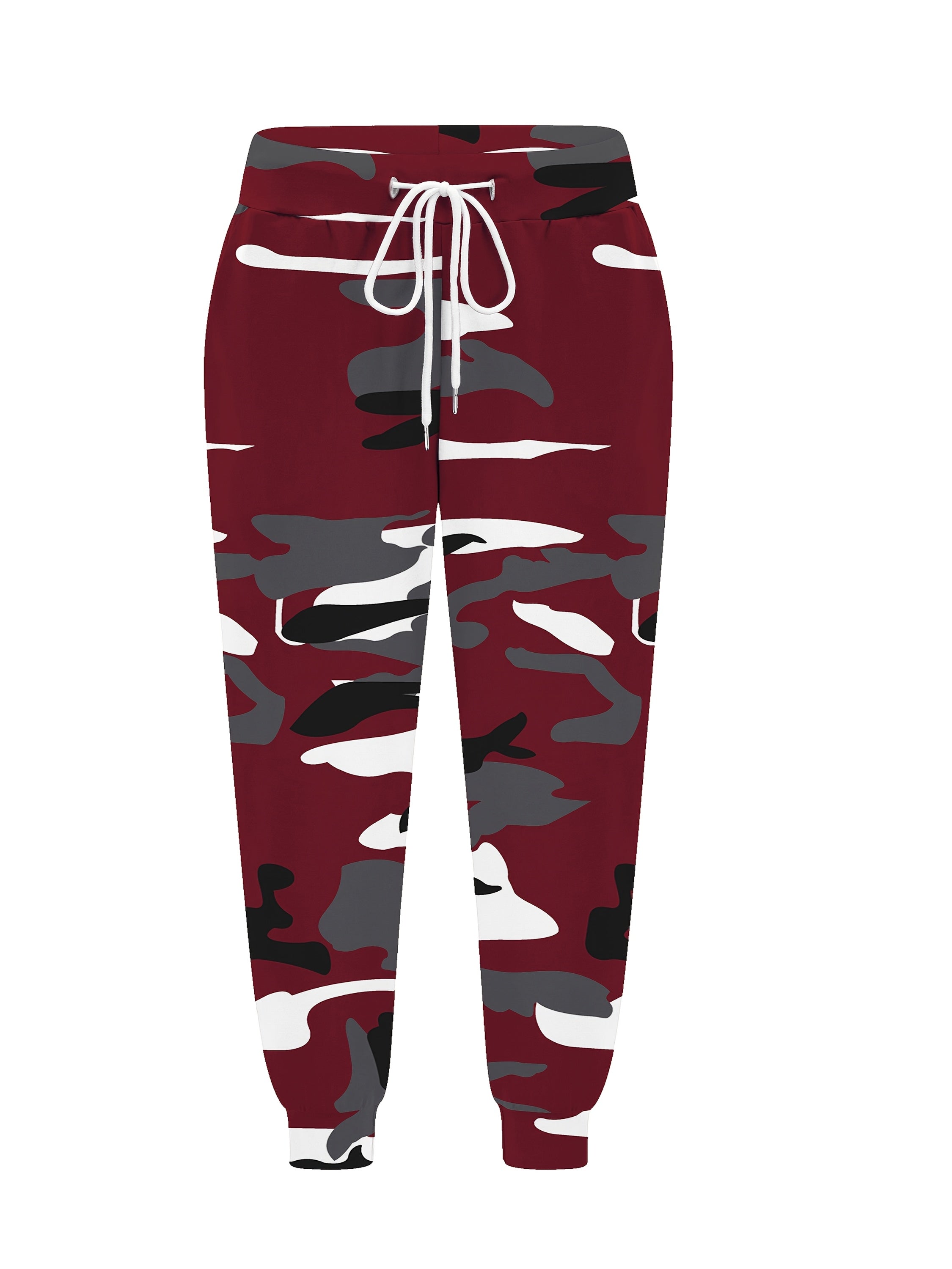 Women's Plus Size Camo Joggers Casual Drawstring Harem Pants Maroon Gray Black