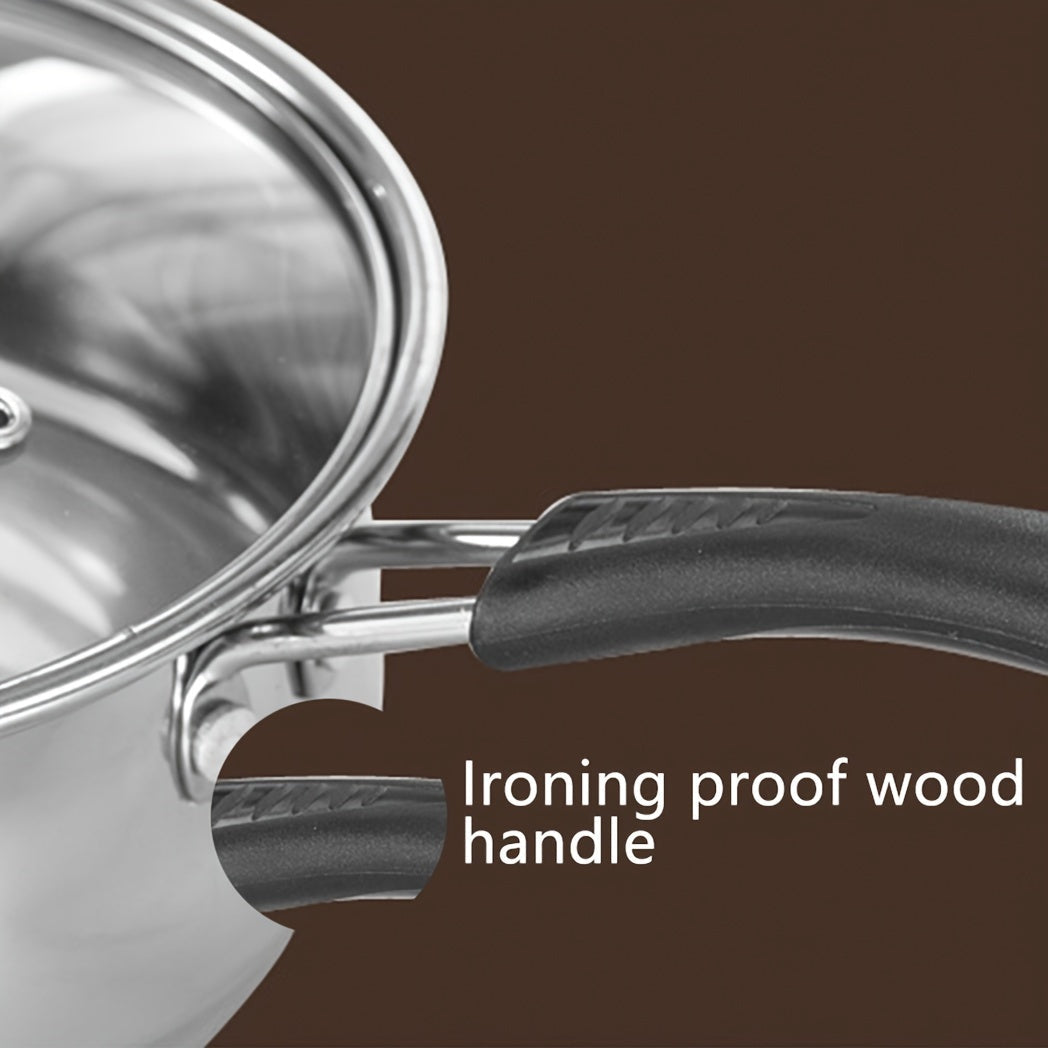 Three-Piece Stainless Steel Cookware Set Soup Pot Milk Pot Fryer Kitchen Use