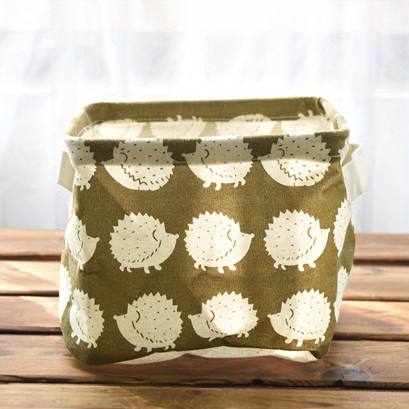 Foldable Fabric Storage Basket with Handle for Home Organization and Decoration