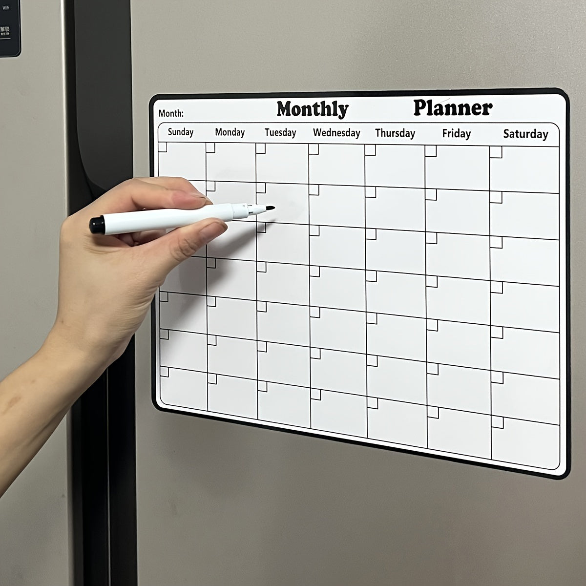 Magnetic Dry Erase Fridge Calendar Whiteboard for Kitchen Organizer
