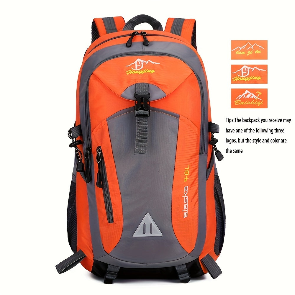 Unisex Camping Backpack Lightweight Zipper Water Bottle Straps Polyester Sports