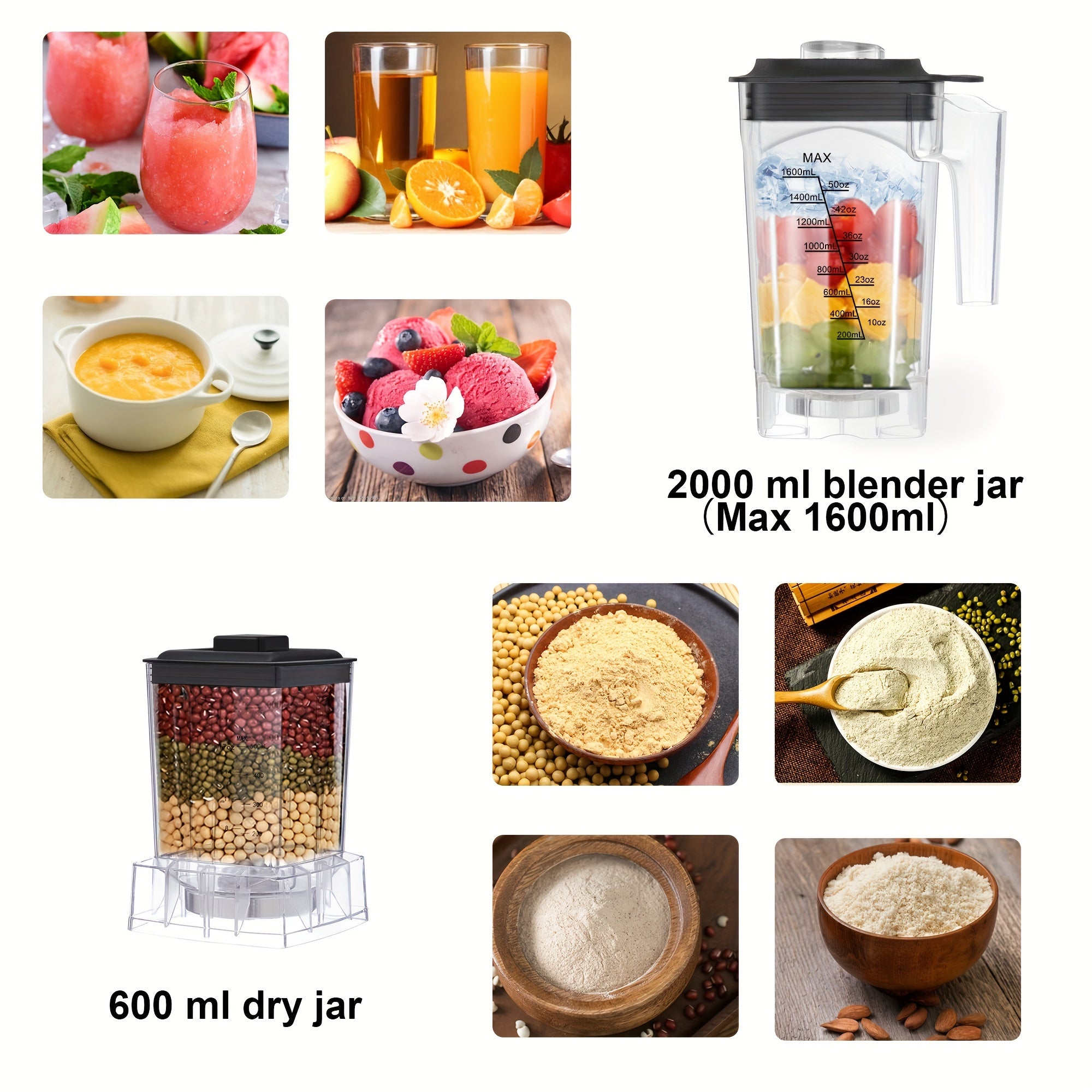 2200W Digital Commercial Blender Juicer Food Processor 2L BPA-Free Easy to Clean