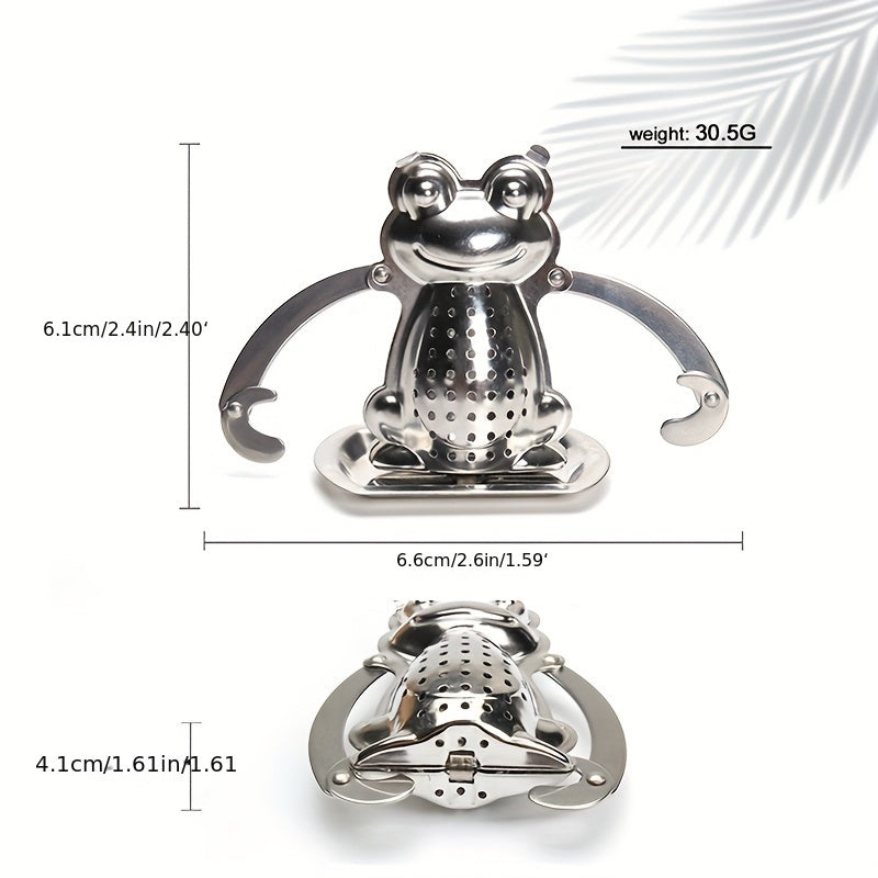 Stainless Steel Frog Prince Tea Infuser Loose Leaf Tea Filter with Chain