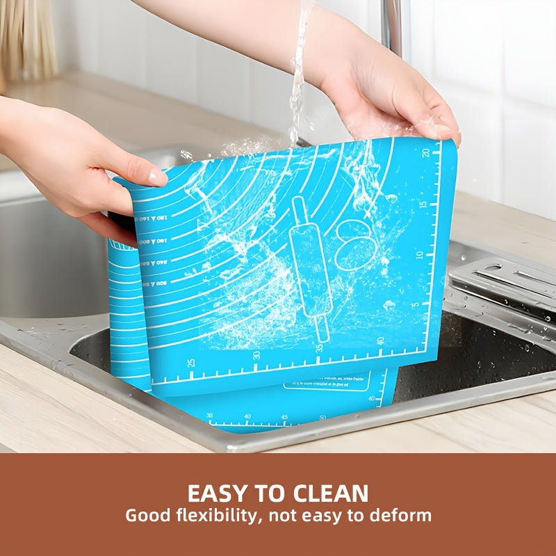 One-Piece EVA Baking Mat Set for Rolling Dough Non-Stick Pastry Mat with Measurements for Pizza Cake Baking Washable Durable Kitchen Accessory for Holidays