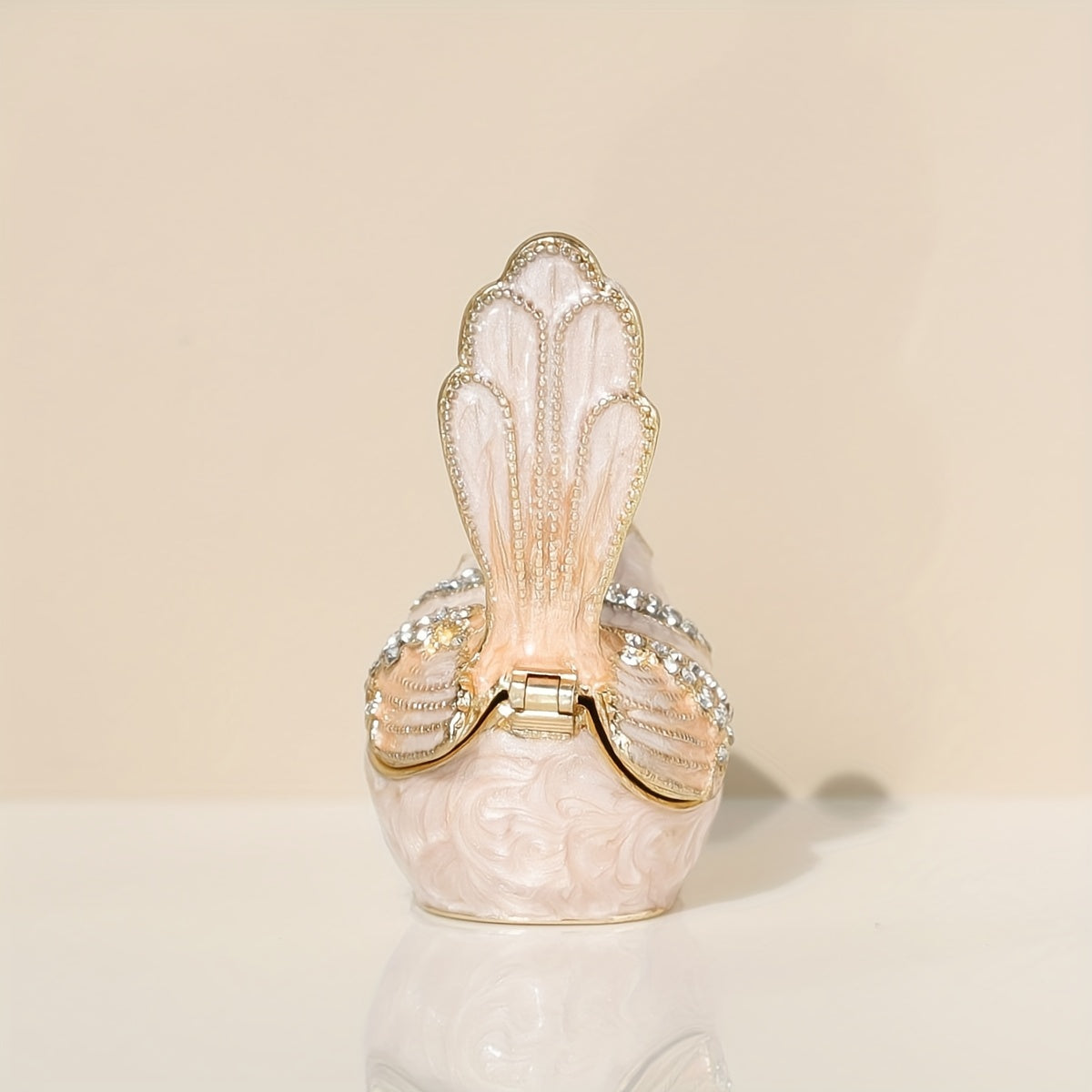 Органайзер для украшений в виде раскрашенной птицы с крышкой на петлях для колец и серег