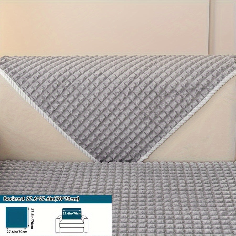 Plaid plush divan qoplamasi, sirpanmas dizayn bilan, hayvonlar uchun va barcha mavsumlar uchun mukammal. Turli xil mebellar uchun mos keladi.