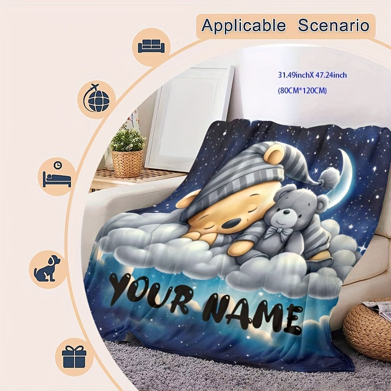 Custom Digital Print Flannel Throw Blanket Hypoallergenic Cozy Bed Sofa Travel