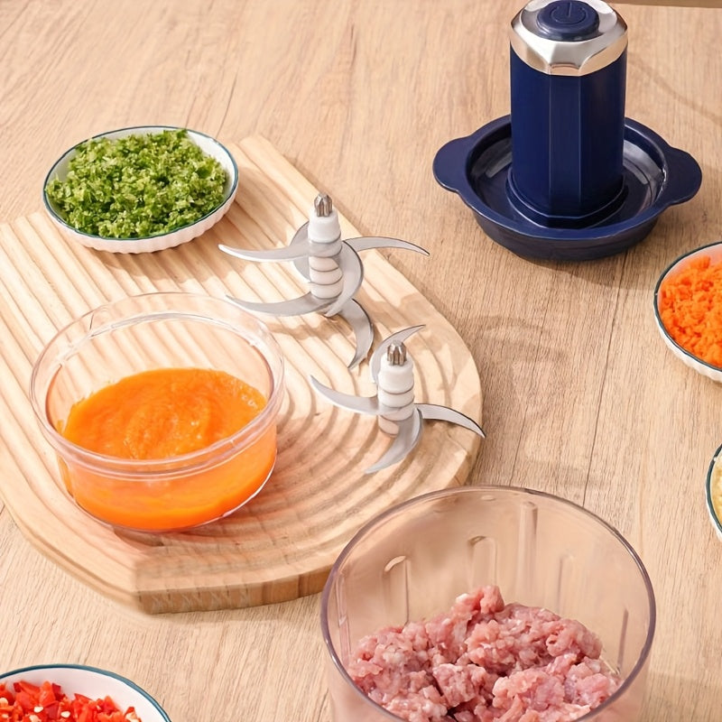 Многофункциональный кухонный комбайн с контейнерами объемом 600 мл и 250 мл для подготовки еды