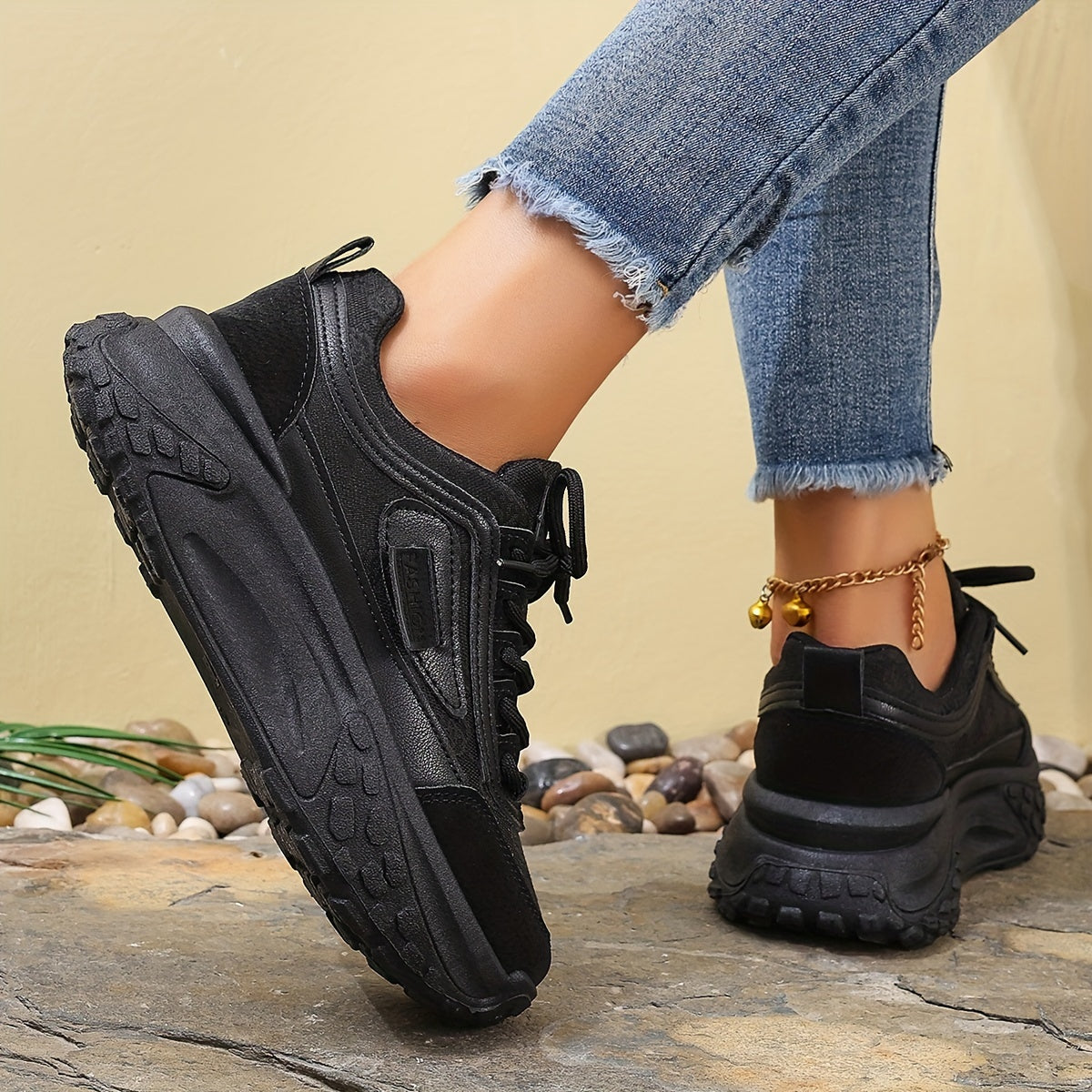 Zapatillas con plataforma de patrón floral para mujer, ligeras y cómodas para caminar