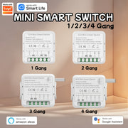 WiFi Mini Smart Switch 1/2/3/4 Gang Voice App Control Timer No Hub Required