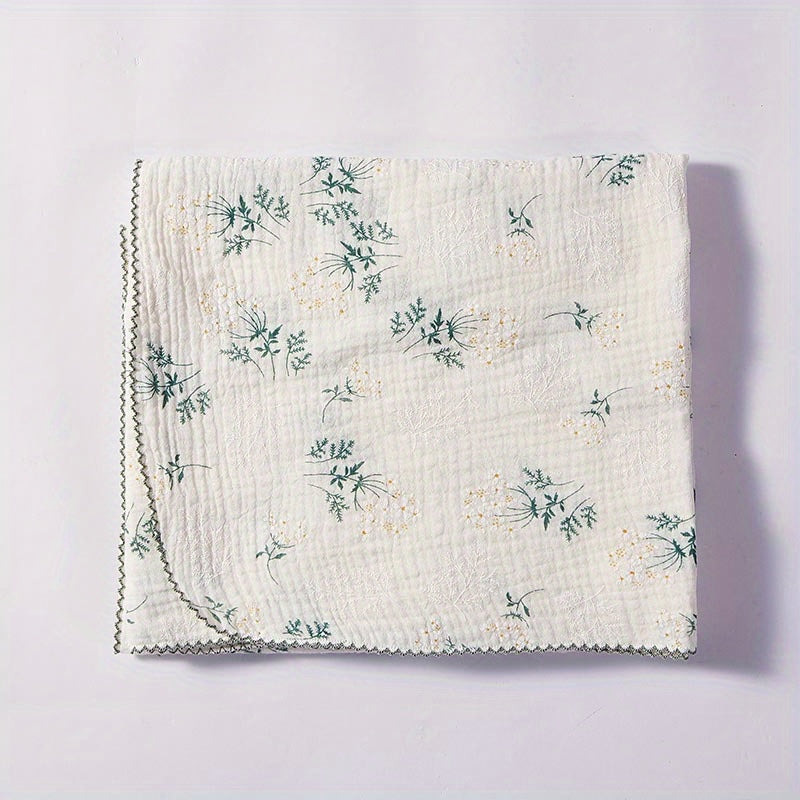 Baby Shower Bath Towel Large Floral Foliage Design for Girls and Boys