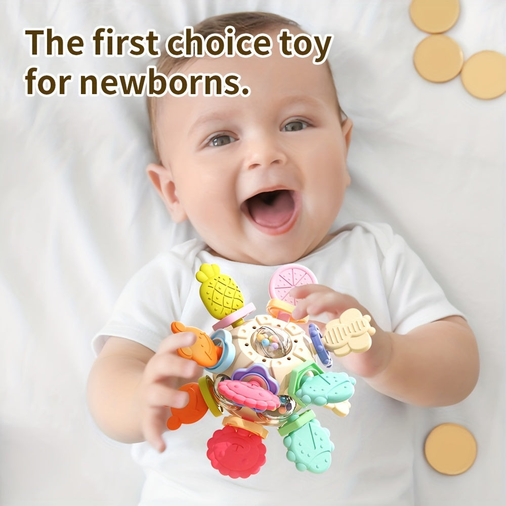 Colorful Silicone Baby Teether Toy for Infants 0-1 Year with Animal and Fruit Designs