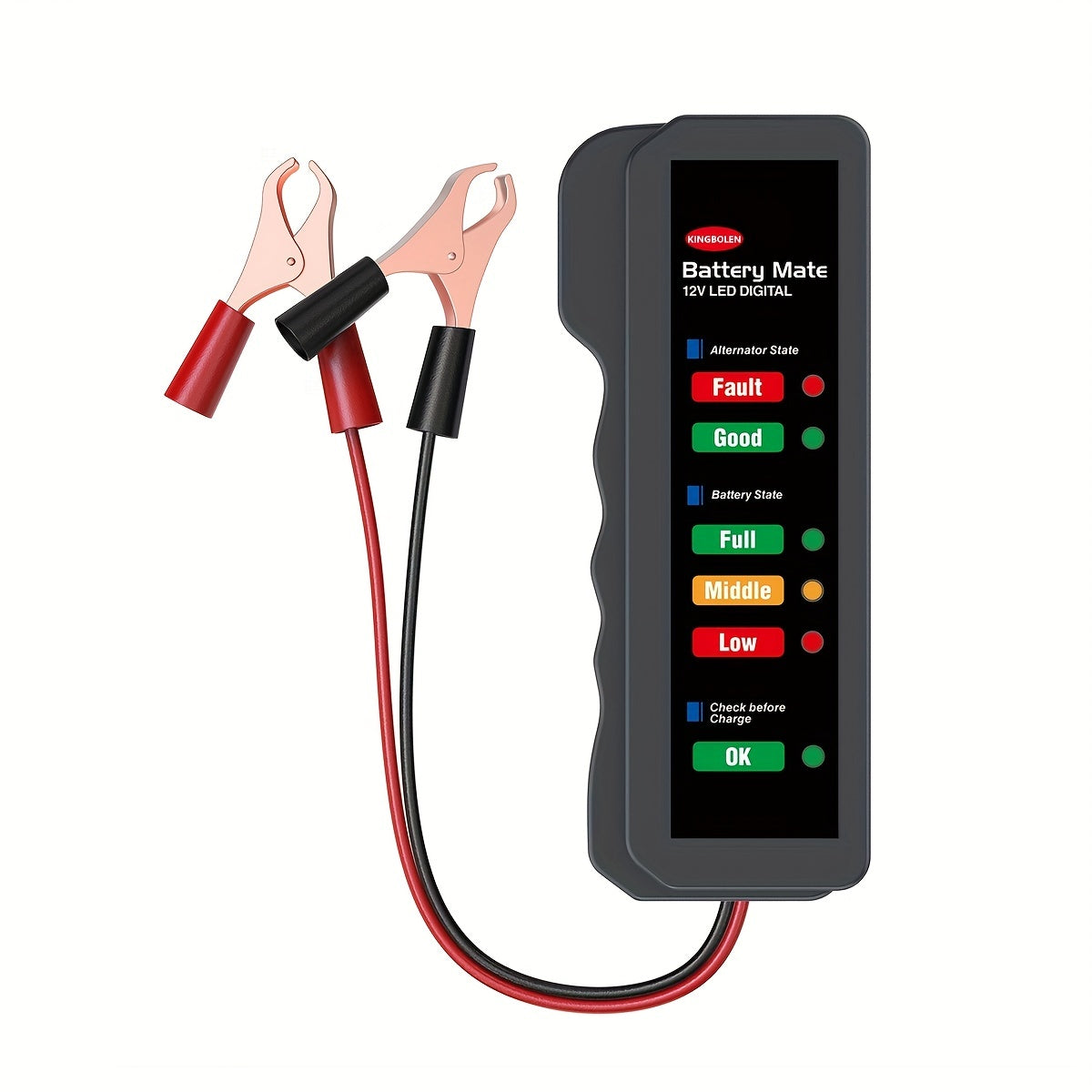 Digital 12V Car Battery Tester Alternator Tester with LED Display for Cars and Motorcycles