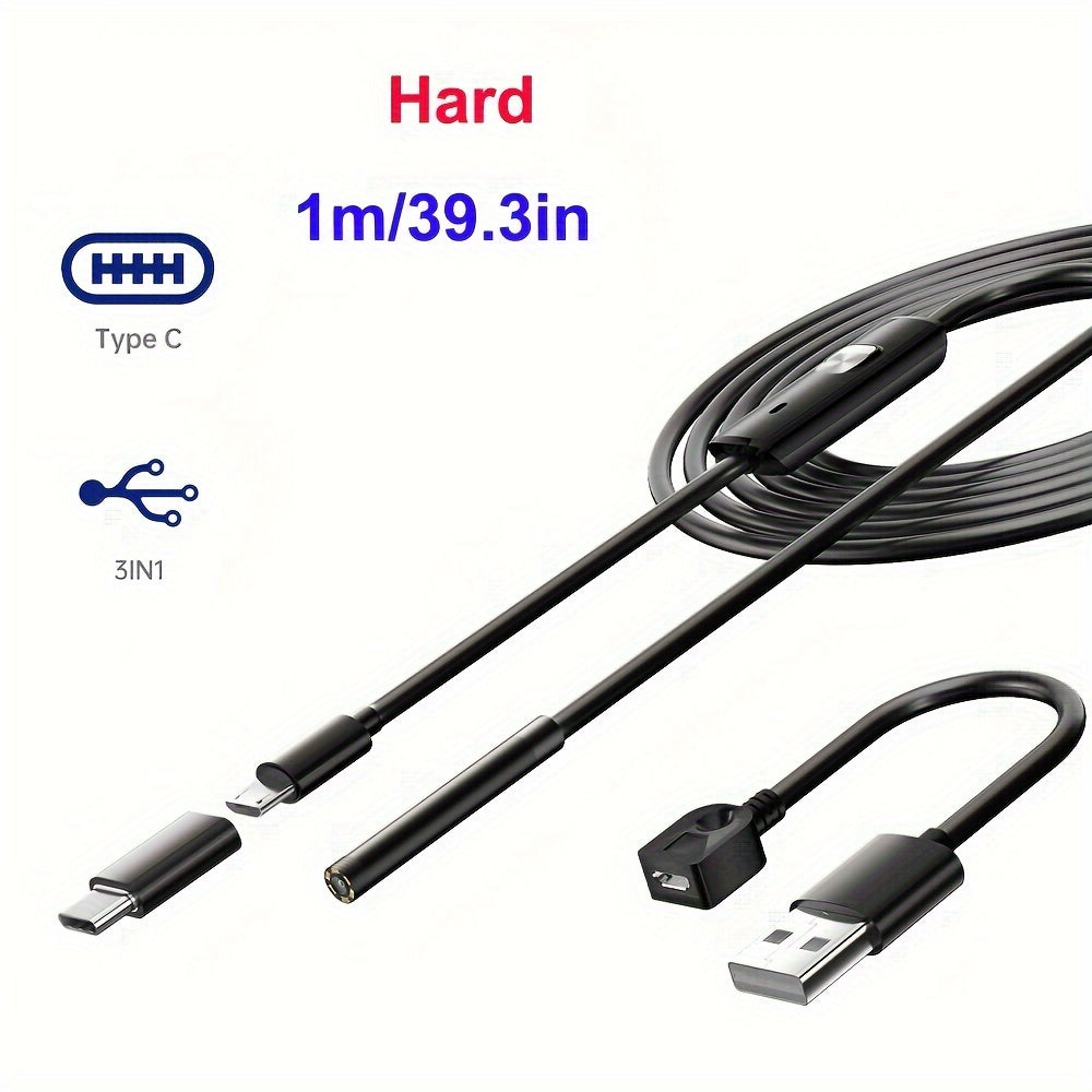 5.5mm Endoskop Kamera Type C Kabel bilan Android Windows Qurilmalari uchun 1m-10m Uzunlikda 480P Video Tekshiruvi