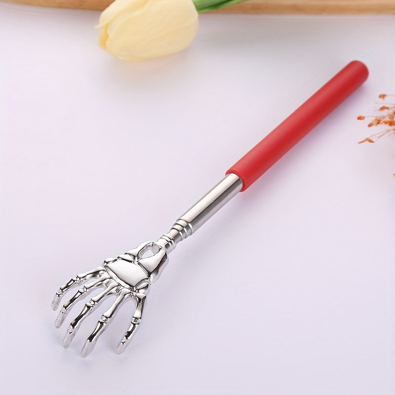 Stainless Steel Telescopic Back Scratcher for Adults and Elderly with Skeleton Hand Design