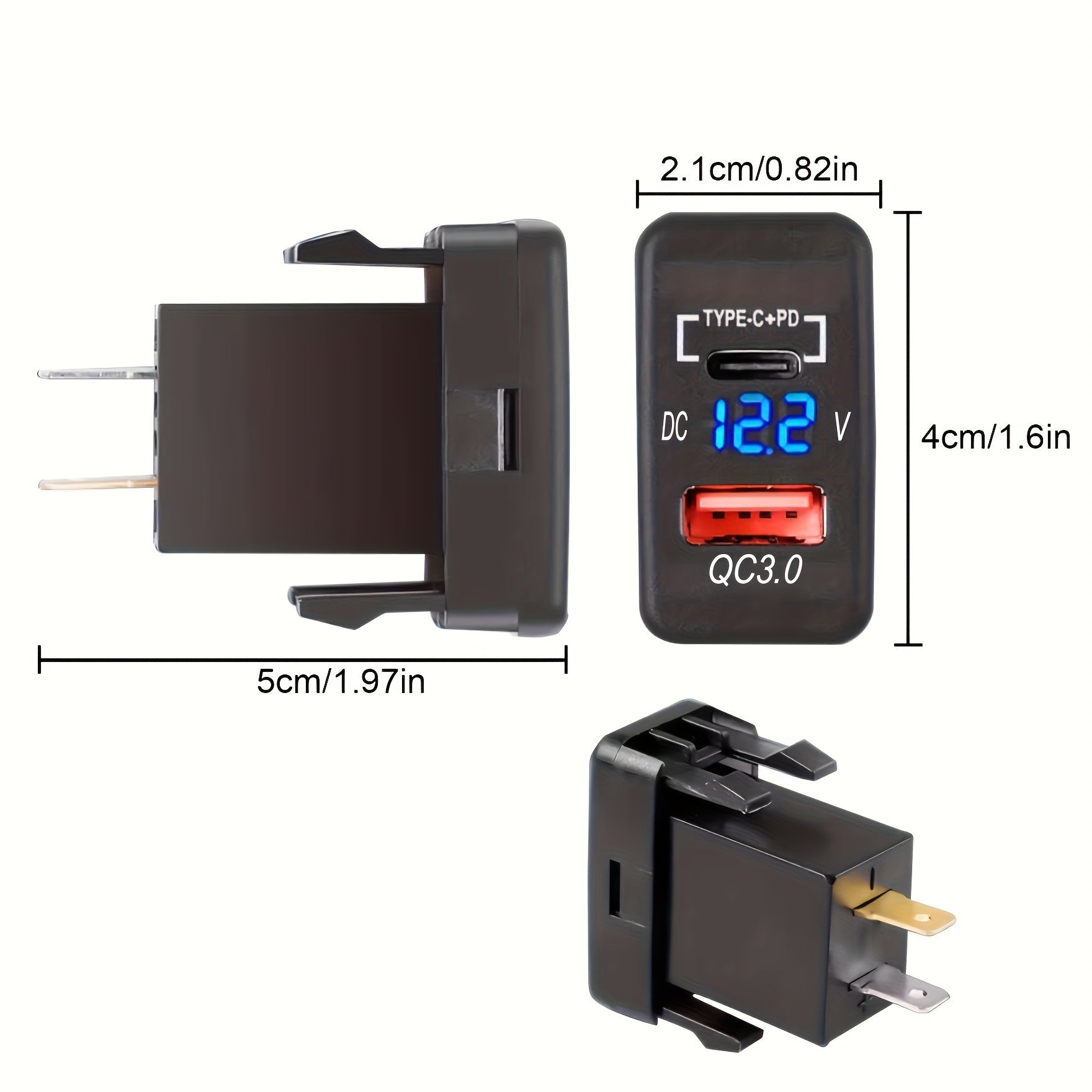 Universal Matte Finish Dual USB Charger Socket for Toyota Vehicles