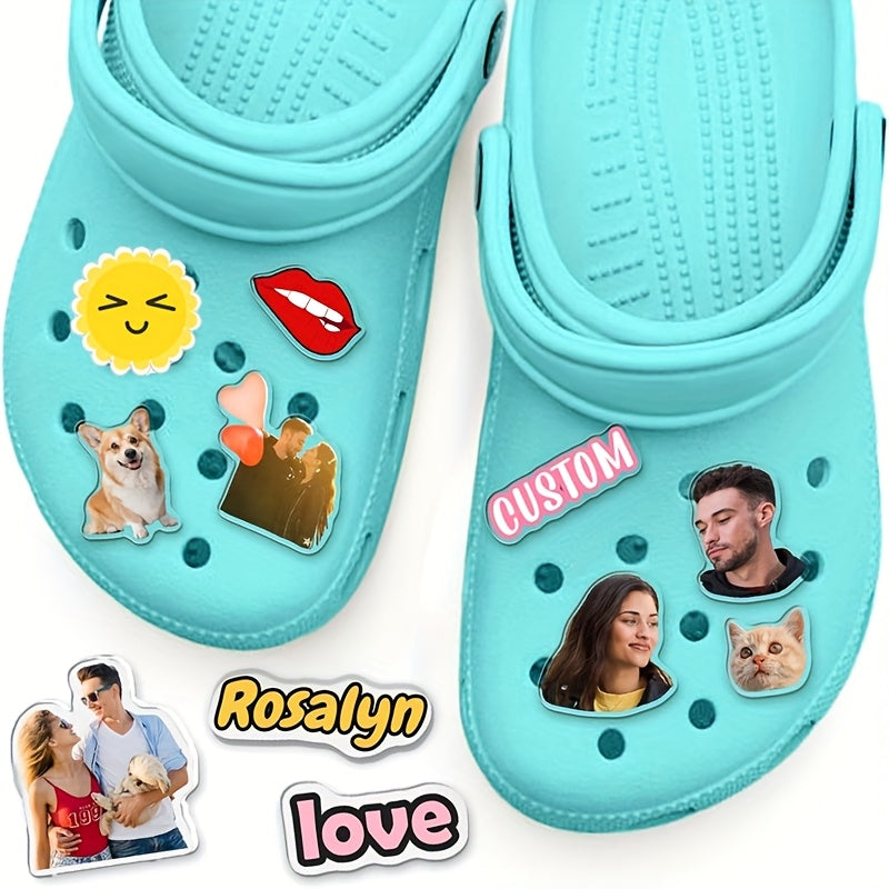Personalized Acrylic Shoe Charms Custom Photo Shoe Accessories for Kids Adults