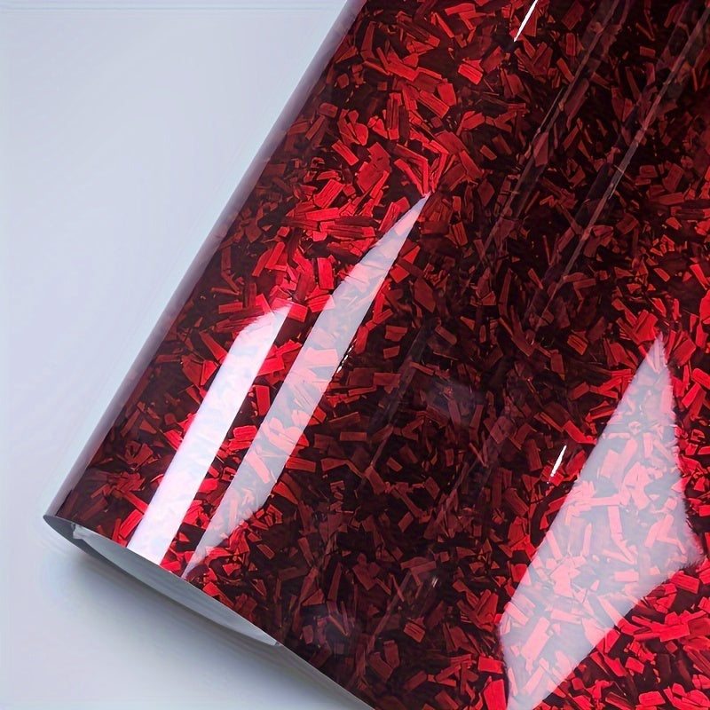 Avtomobil vinil yopishtiruvchi stiker 30x50cm Yuqori porloq qora qizil to'q sariq ko'k Forged karbon tolasi