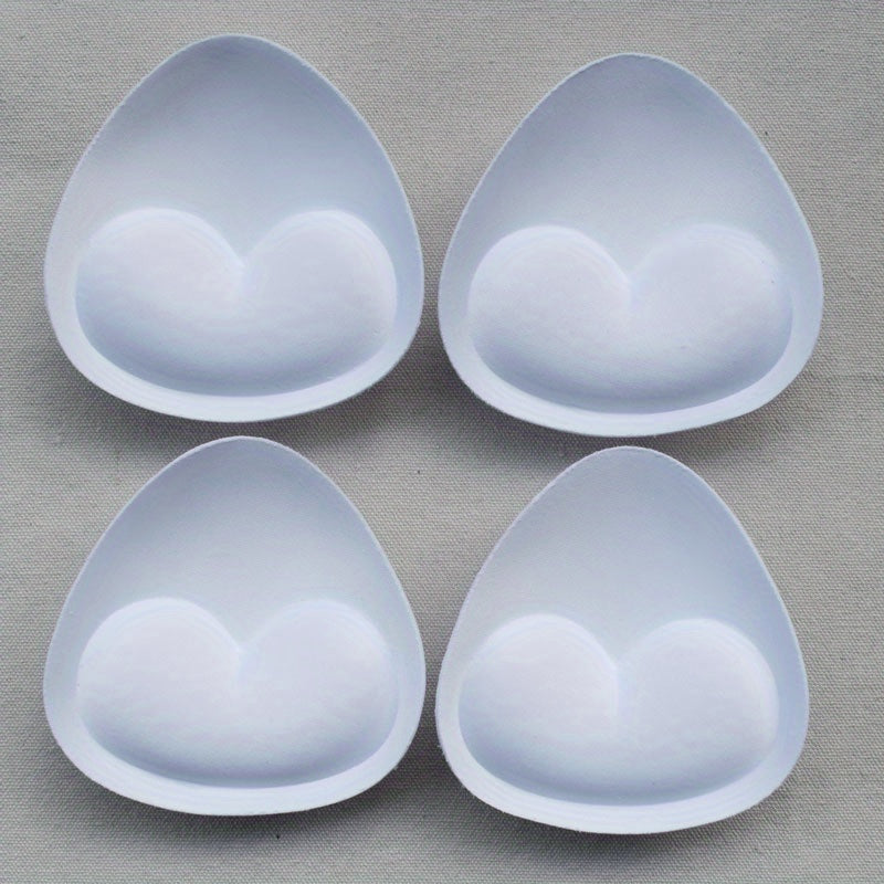 2 Pairs Heart-Shaped Sponge Bra Inserts Removable Washable Cup Enhancers for Bikinis Tops Bras