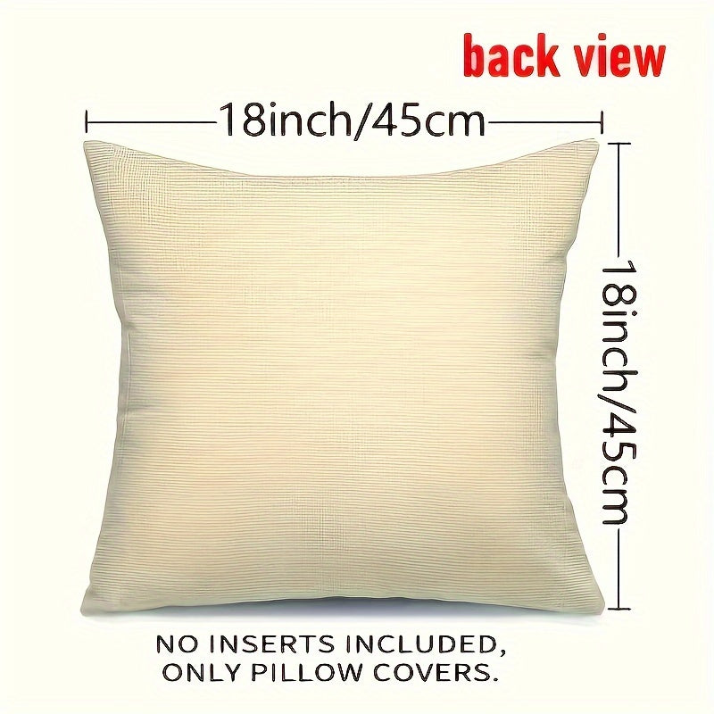 Set of 2 Rustic Floral Throw Pillow Covers Polyester Zipper Closure Indoor Outdoor