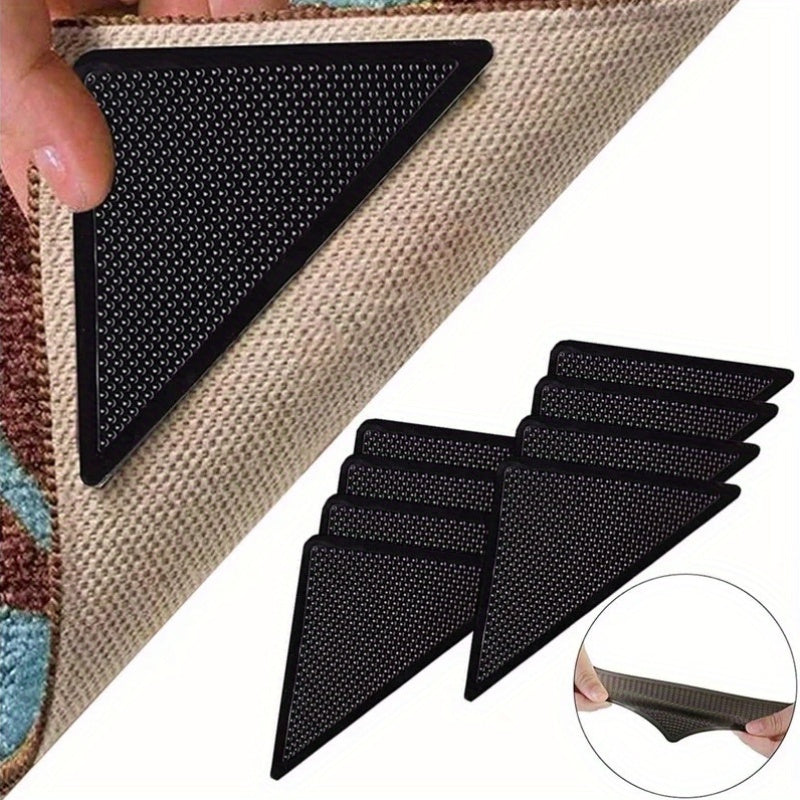 Triangle Rug Gripper Set of 4 or 8 Washable Non-slip Rubber Mats