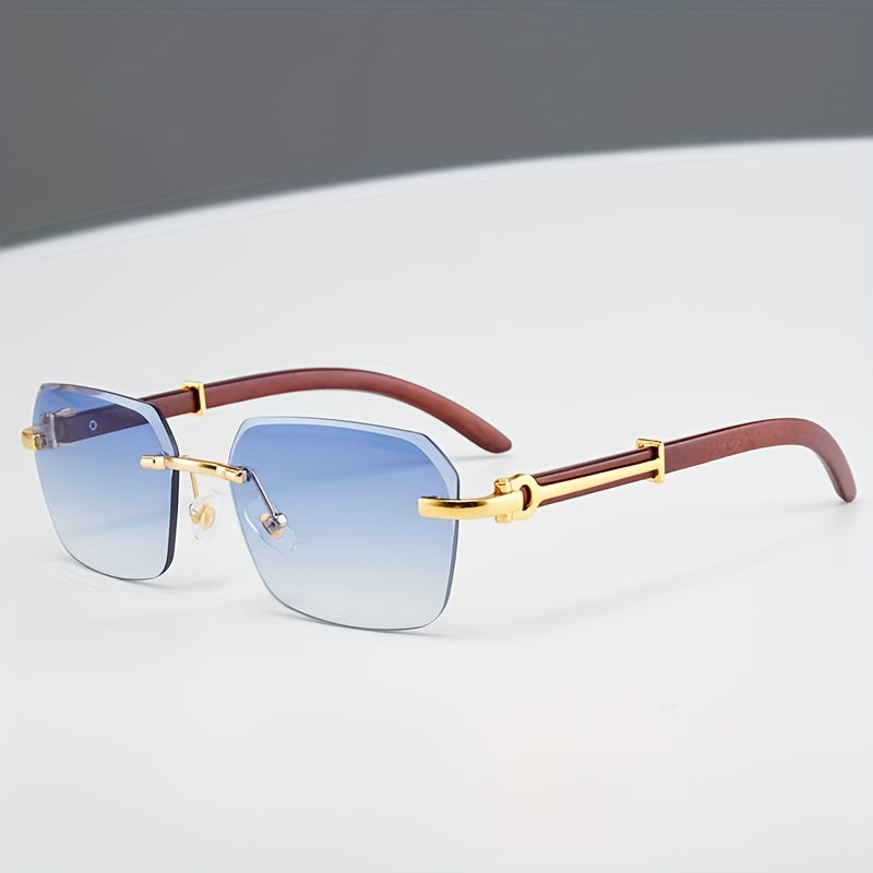 Men's Square Frameless PC Lens Fashion Sunglasses for Men