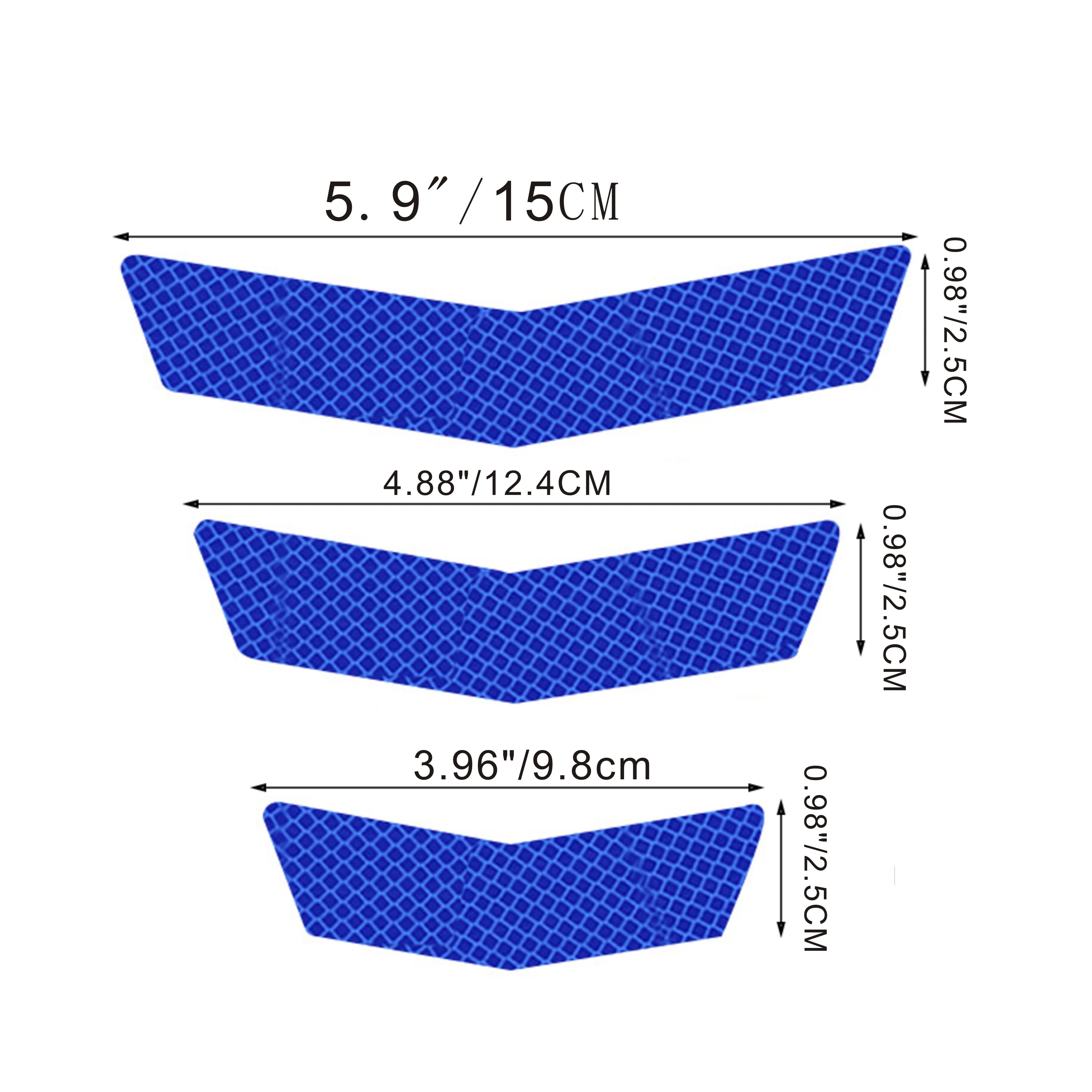 3pcs Reflective Motorcycle Stickers Warning Ladder Arrow Tail Wing Bumper Tape