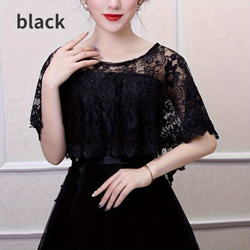 Bridal Lace Shawl Polyester Cape for Wedding Gowns and Special Occasions