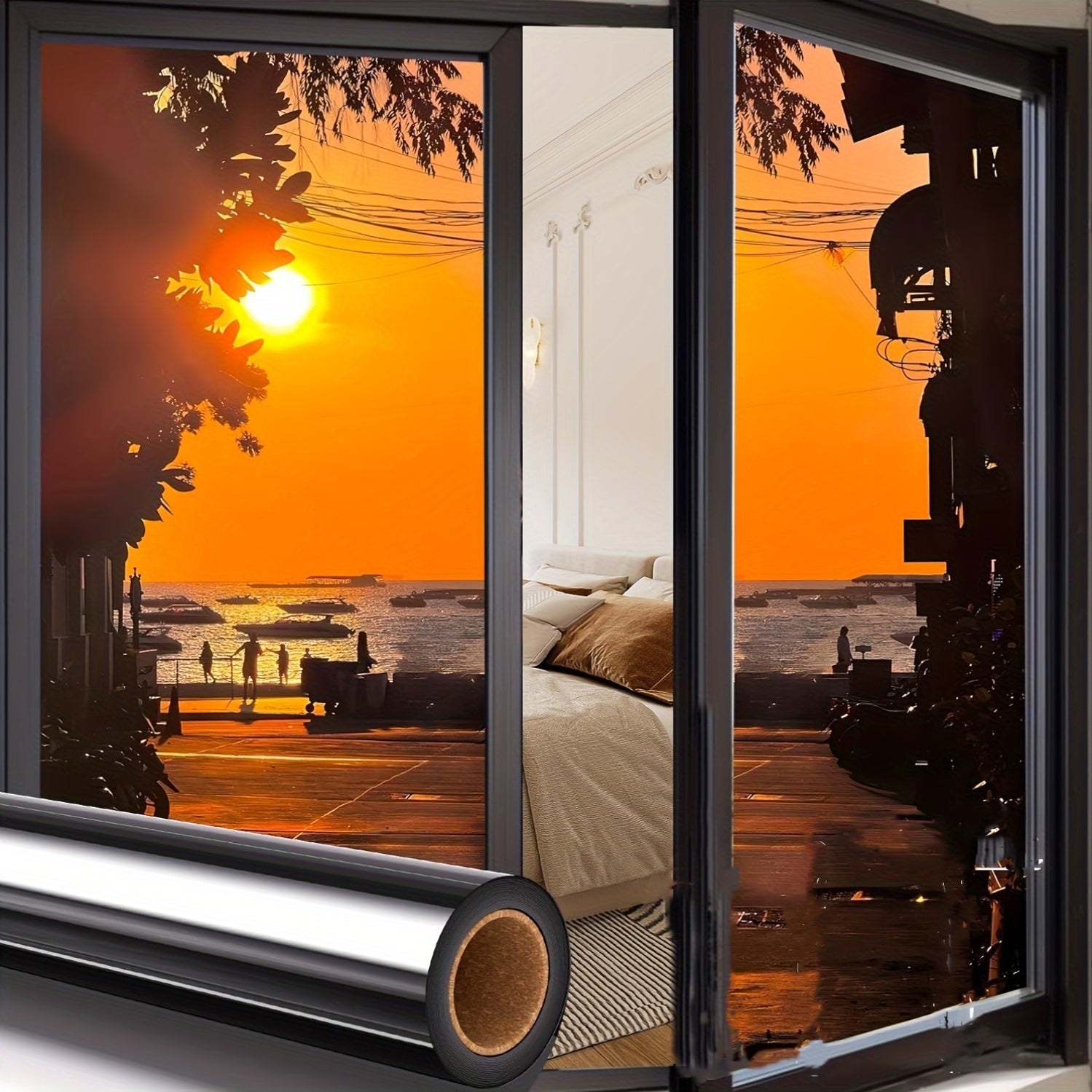 PVC Privacy Window Film 3mil Reflective Mirror Sunblock for Daytime Privacy