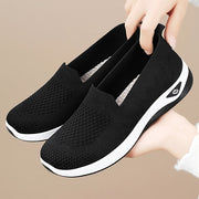 Women's Purple Slip-On Sneakers Breathable Fabric Casual Shoes