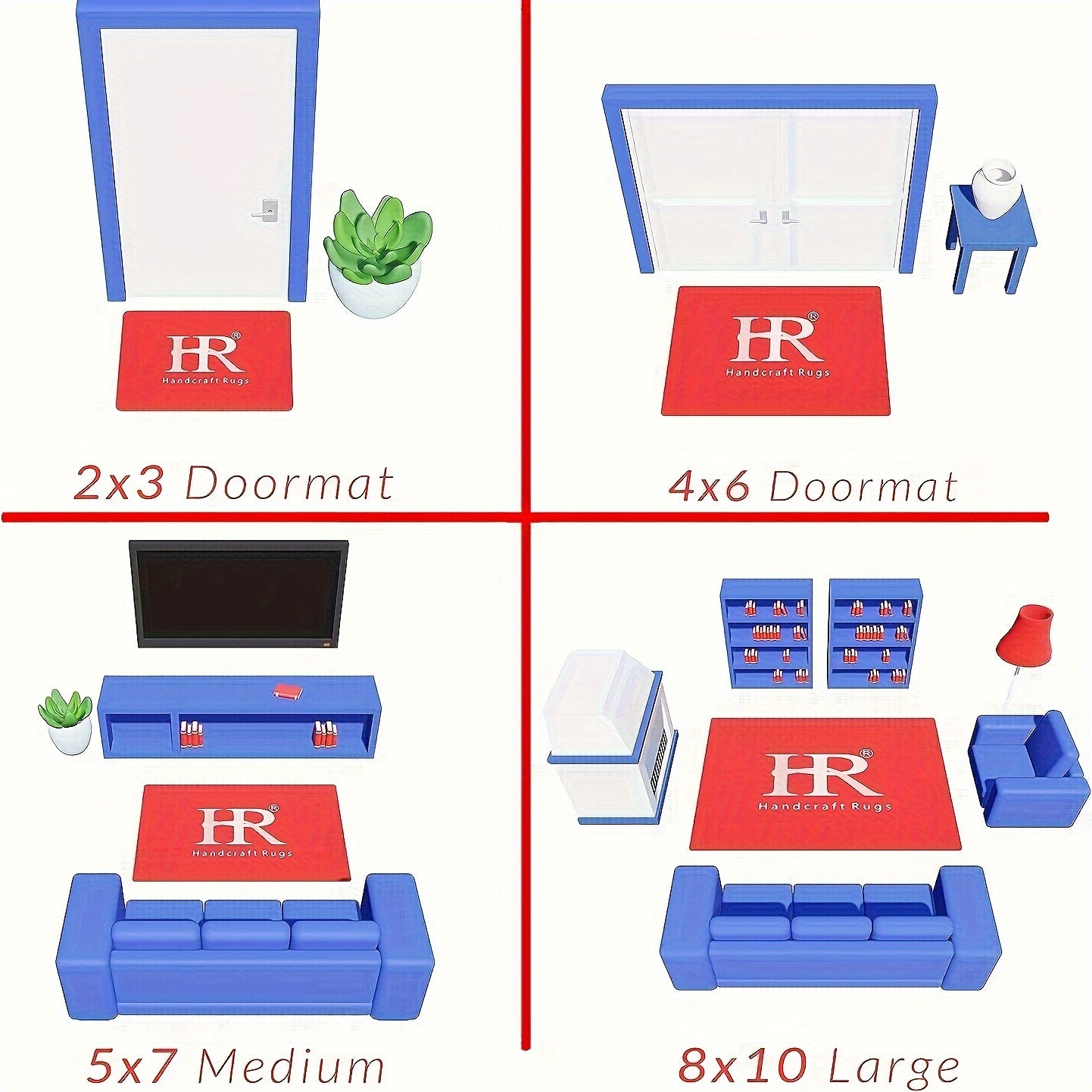 Joyingizga uslub qo'shing: Geometrik naqshli yumshoq pol gilami, yashash xonasi va oshxona uchun - Qizil, qora yoki kulrang ranglarda mavjud | Anti-slip, dog'ga chidamli, 480g/sqm, 1sm qalinlik