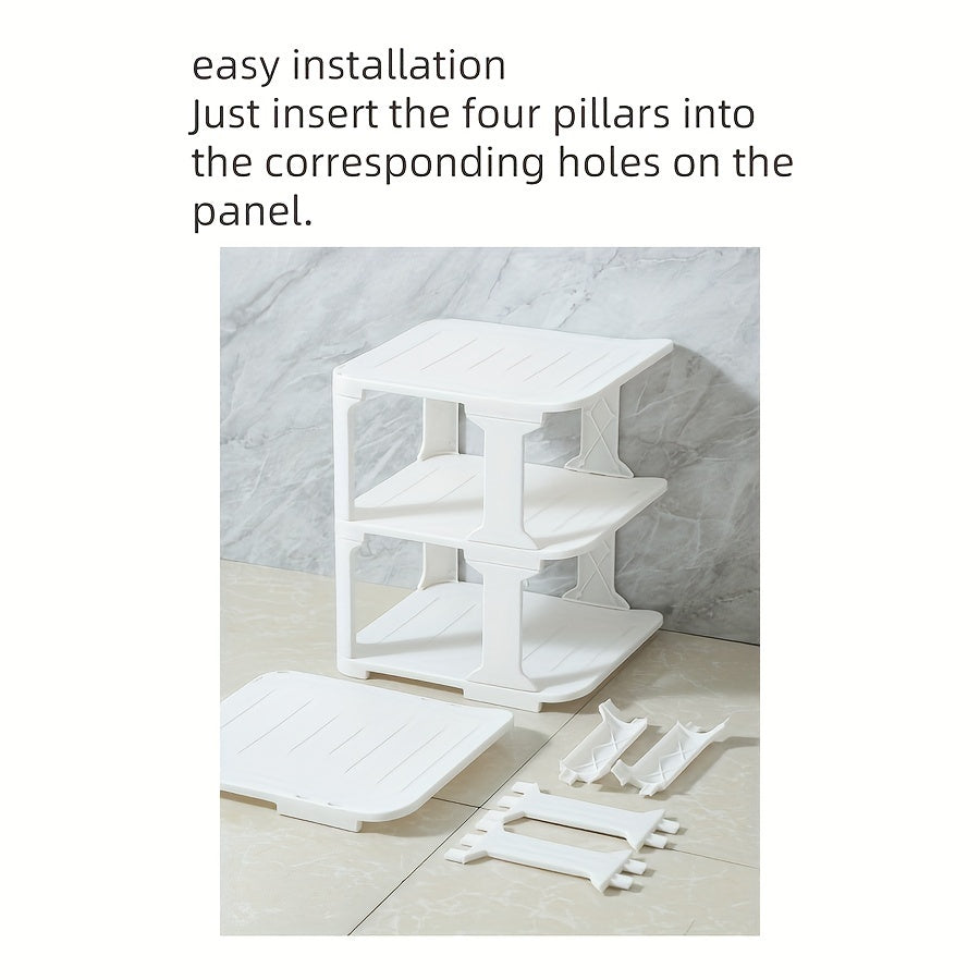 Estante para zapatos de plástico de múltiples capas con componentes desmontables en blanco o negro