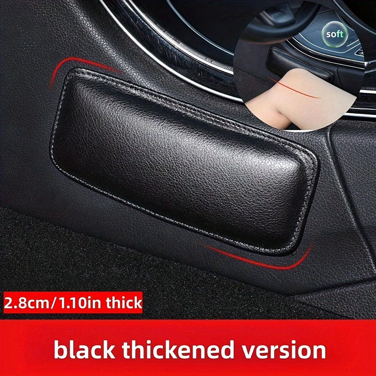 Car Driver Leg Rest Pad Support Knee Pad Comfort Foam Black