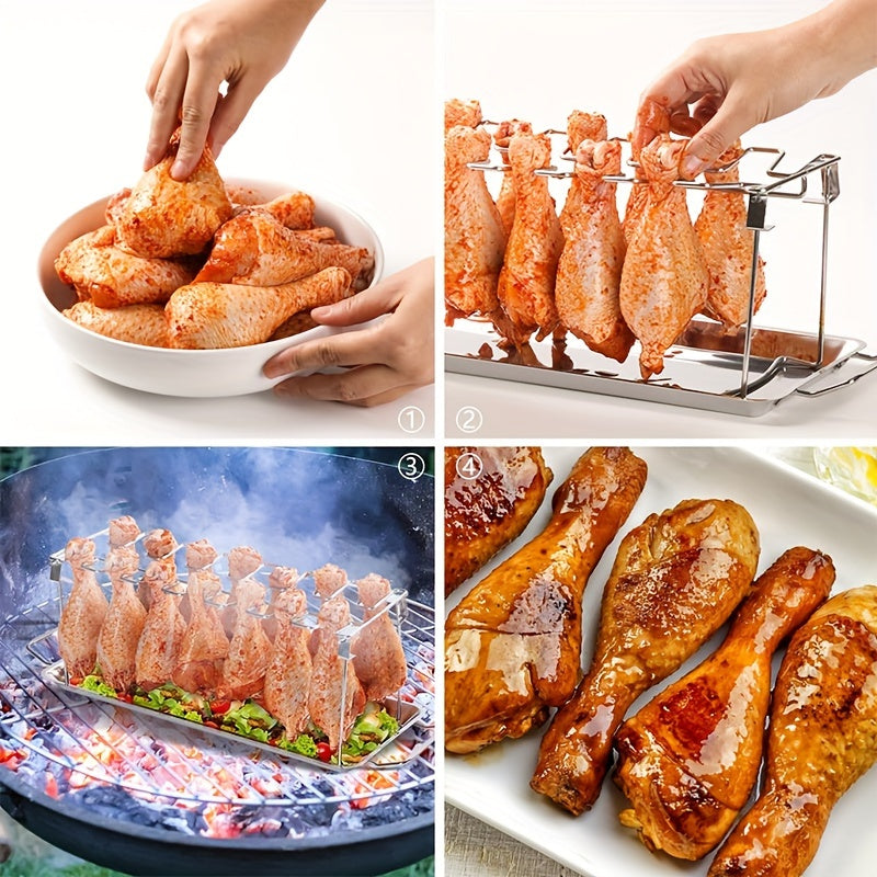 Stainless Steel Chicken Leg Rack for BBQ Grill Oven Roasting