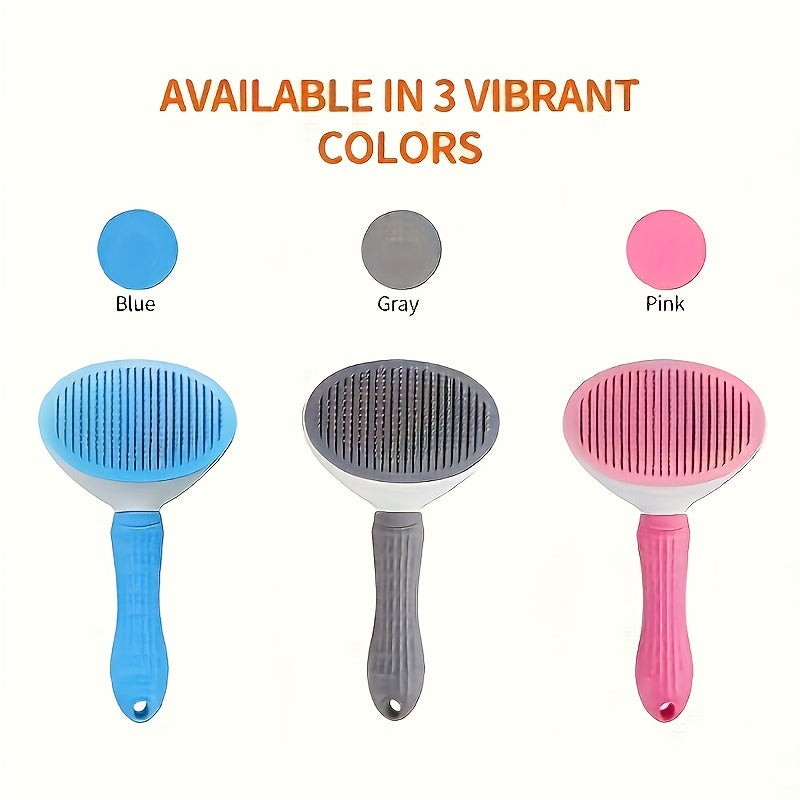 Self-Cleaning Pet Deshedding Comb for Cats and Dogs with One-Click Hair Removal and Automatic Floating Design