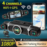 Wireless 4-Channel GPS Dash Cam with 24-Hour Parking Mode and 360° Recording