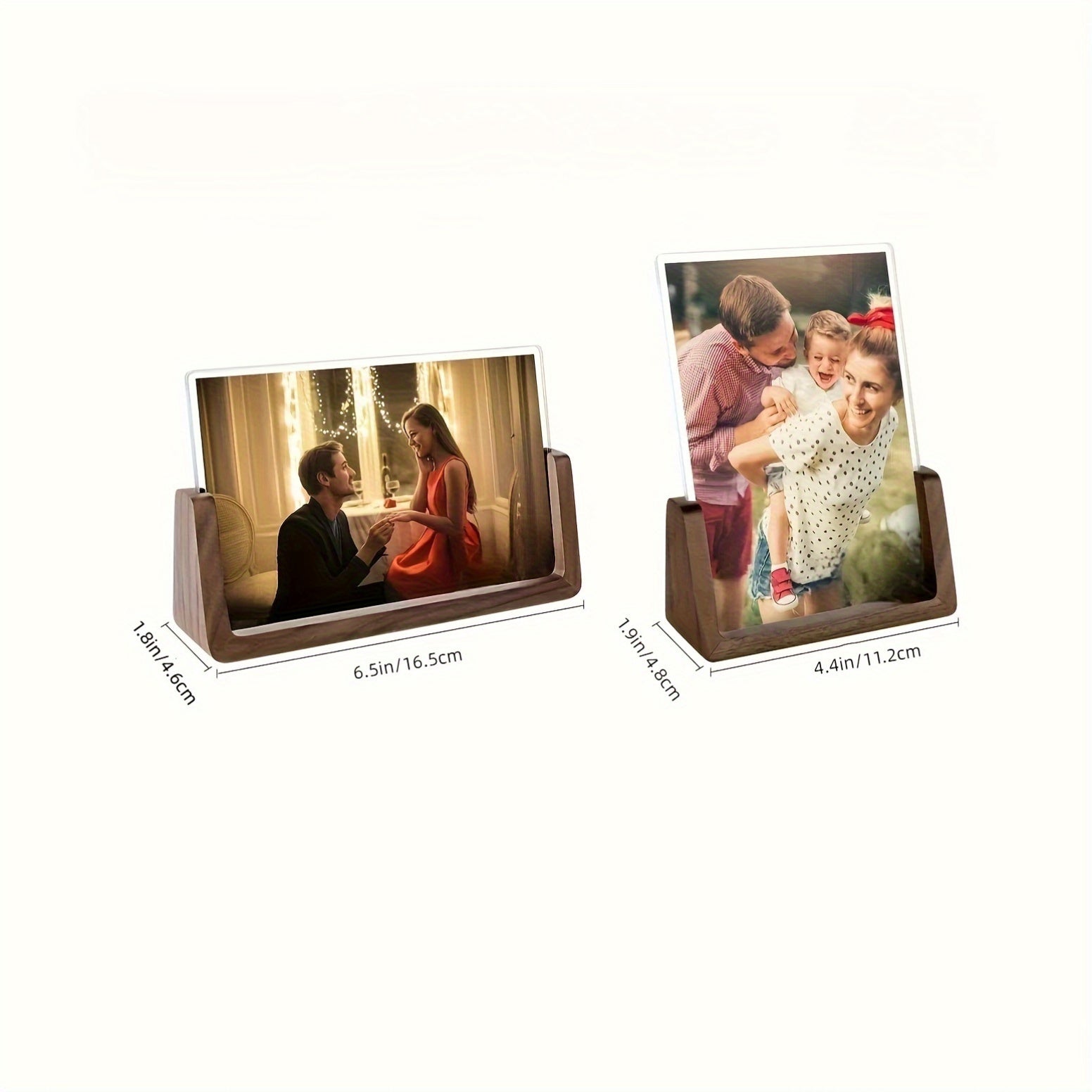 2-Pack U-Shaped Beechwood Collage Picture Frames for Photos 10x15 cm