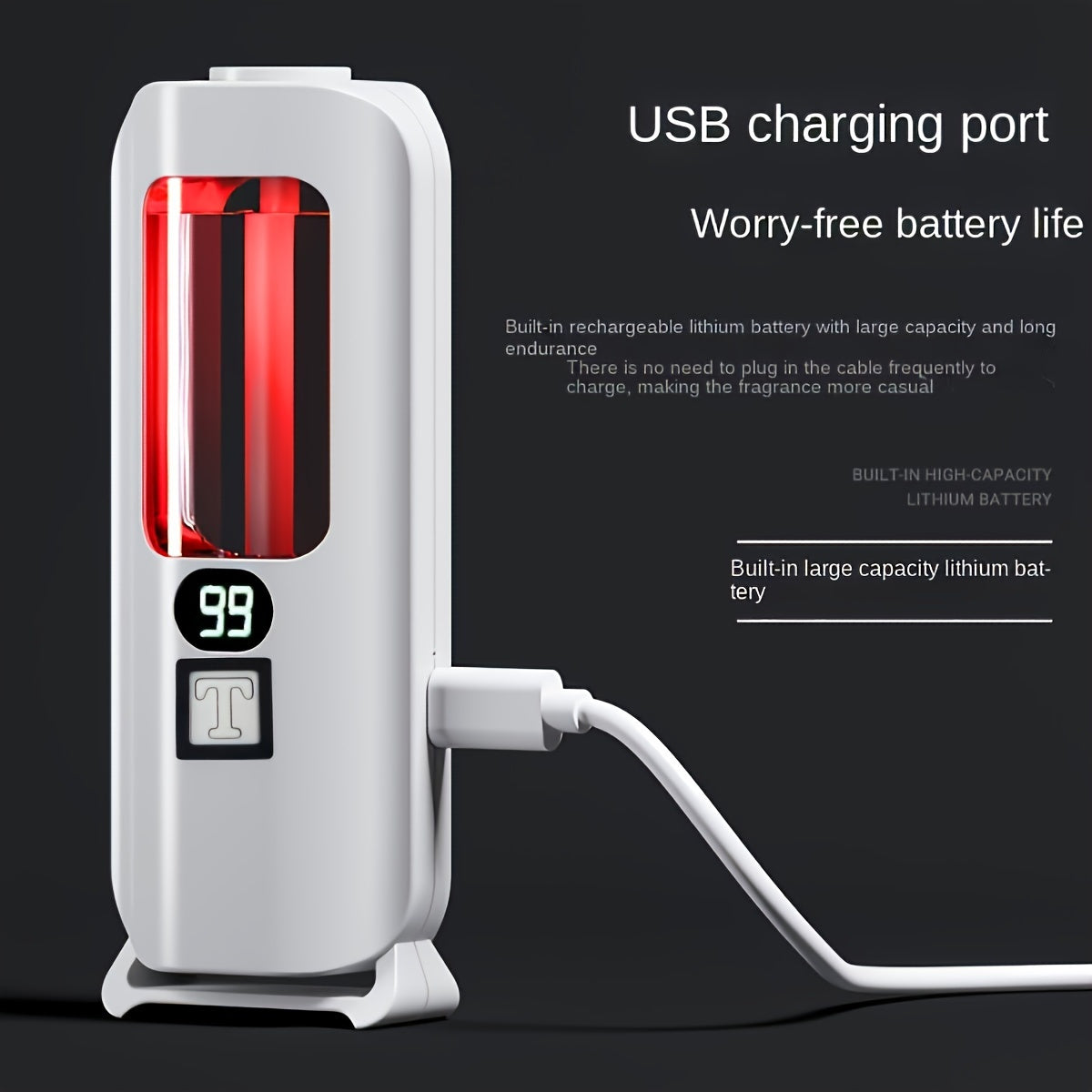 Aromatherapy Diffuser Machine White With LED Lights USB Rechargeable