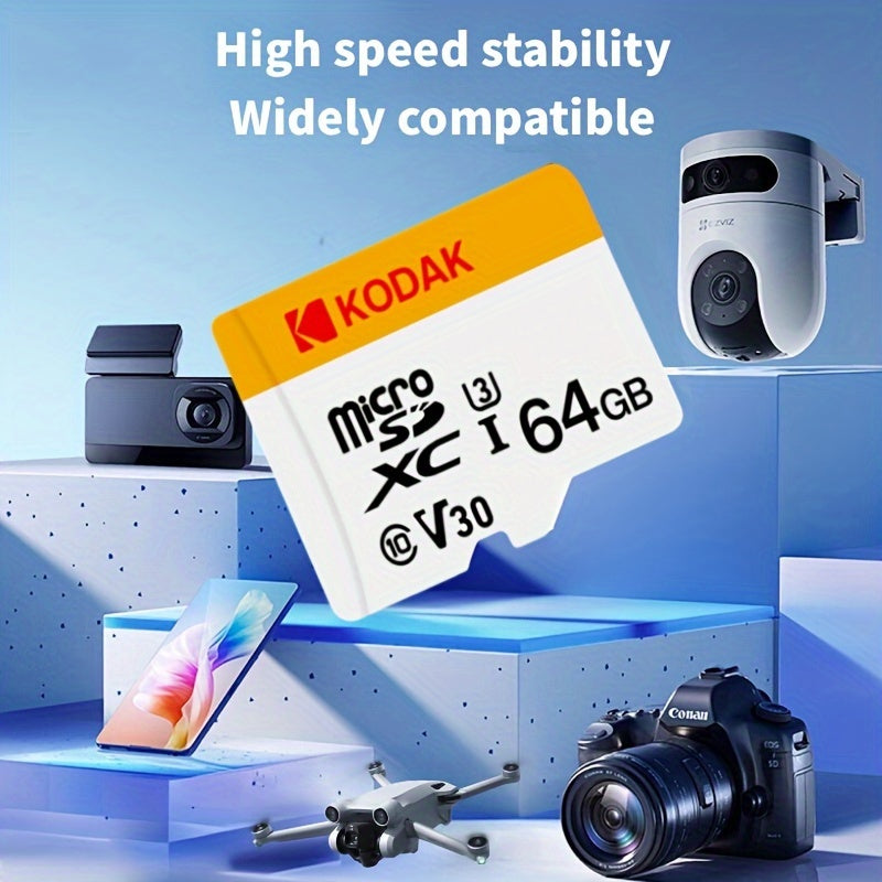High-Speed Class 10 V30 Micro SDXC Memory Card 32GB 64GB 128GB for Smartphones Cameras Drones Dash Cams