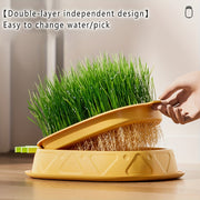 Plastic Cat Grass Growing Tray Dual-Layer Polished Finish Lightweight Pet Supply